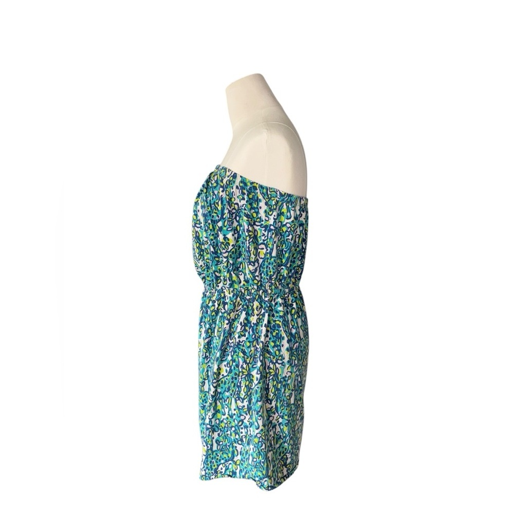 Lilly Pulitzer Windsor Sea Blue Stretch Strapless Dress Giraffe Print - L - Picture 4 of 6